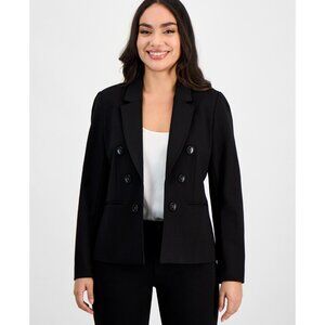 Jones New York Petite Faux-Double-Breasted Jacket Black SIze PL MSRP $130
